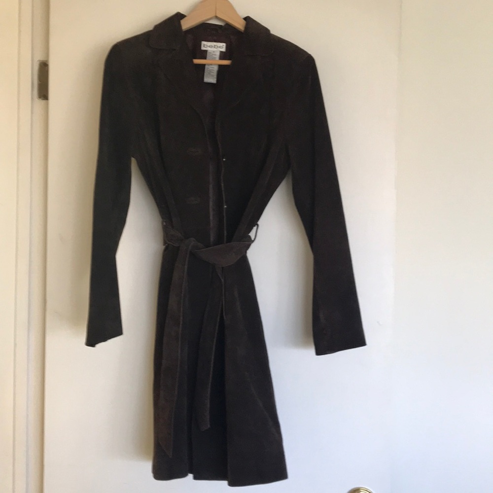 Chocolate brown suede coat